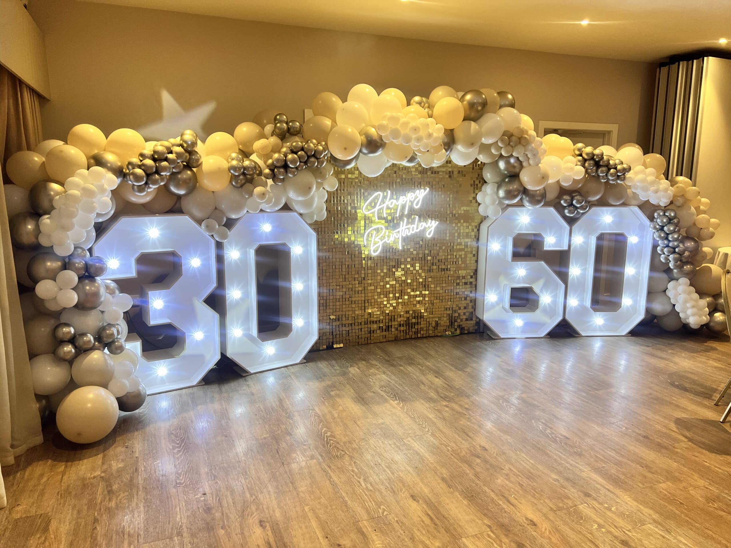 shimmer-backdrop with 30 and 60 lights