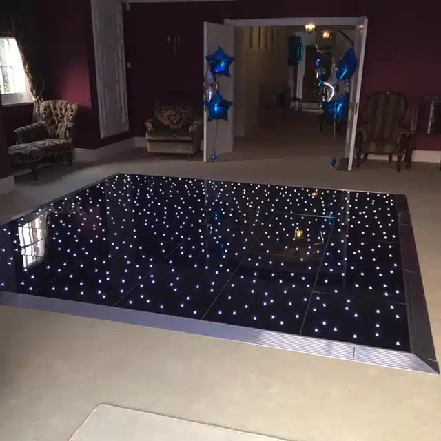 Dance floor with black flooring