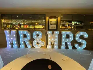 Light up letters Mr and Mrs