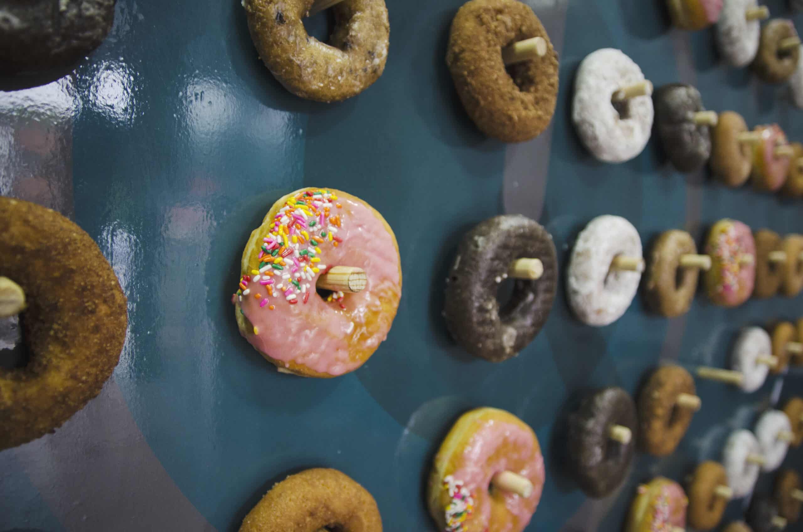 donut wall with different flavours